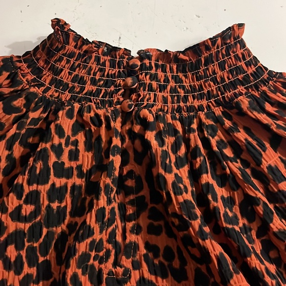 LOFT Orange and Black Leopard Print Blouse - Picture 5 of 9